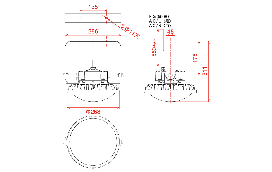 ギフト 日動工業 高天井用LED器具 ハイスペックハイディスク150W 口金式 水銀灯700W相当 昼白色 直流電源装置外付け型 ワイドタイプ  口金E39 乳白 L150V2-E39-HMW-50K-N