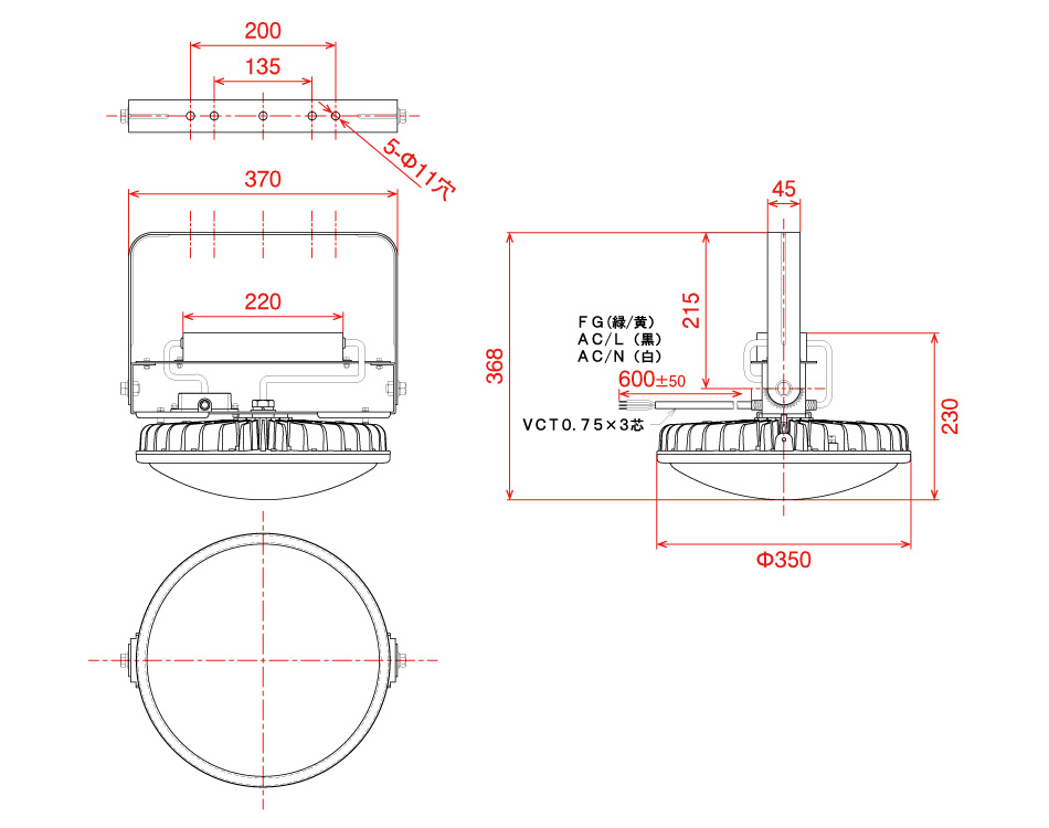 新作通販 DIY FACTORY ONLINE SHOP日動工業 ハイスペックハイディスク100W ワイド 吊下ゲ型 L200B-P-H110-50K 