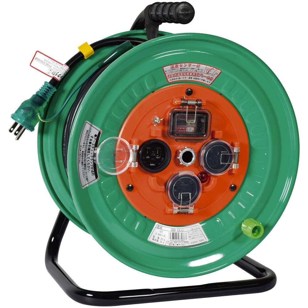 本格派ま！ 防雨型LEDラインドラム 赤 過負荷漏電保護兼用 日動 NPWL-EK33-R その他道具、工具 - raffles.mn