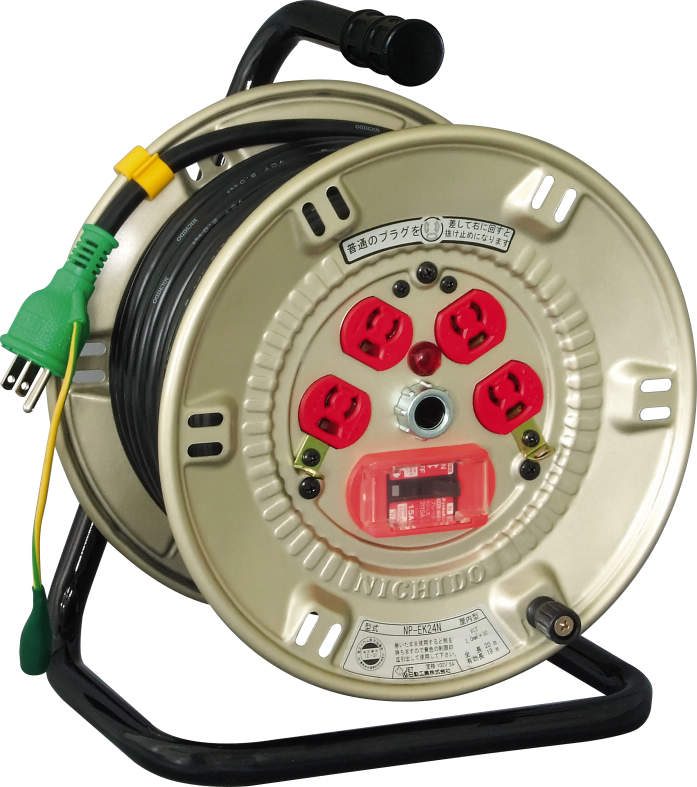 日動 電工ドラム 防雨防塵型１００Ｖドラム アース付 漏電遮断器付 ２０ｍ ＮＰＷ−ＥＢ２３ 〔品番:NPW-EB23〕 8147394 華麗